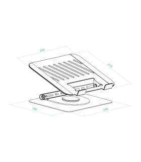 Tooq Soporte mesa 360º dispositivos 11-17" Gris