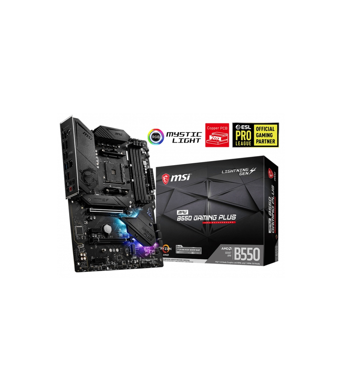 MSI Placa Base MPG B550 GAMING PLUS DDR4 ATX AM4