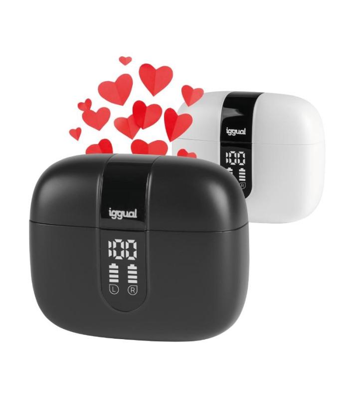 iggual Auriculares inalámbricos TWS Bluetooth negr