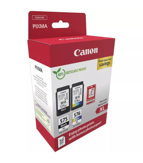 Multipack cartucho tinta canon pg 575xl + cl 576xl + papel fotografico