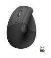 Mouse raton vertical logitech lift for business para zurdos 6 botones 4000 dpi wireless inalambrico grafito