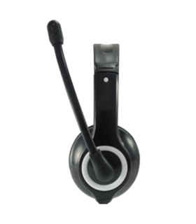 Auricular equip usb + microfono flexible control de volumen negro