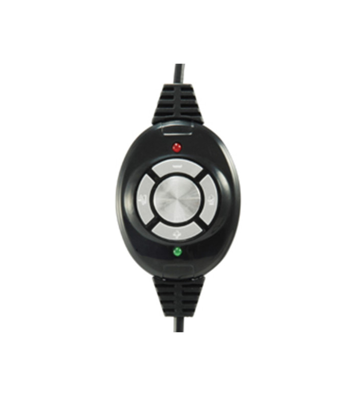 Auricular equip usb + microfono flexible control de volumen negro