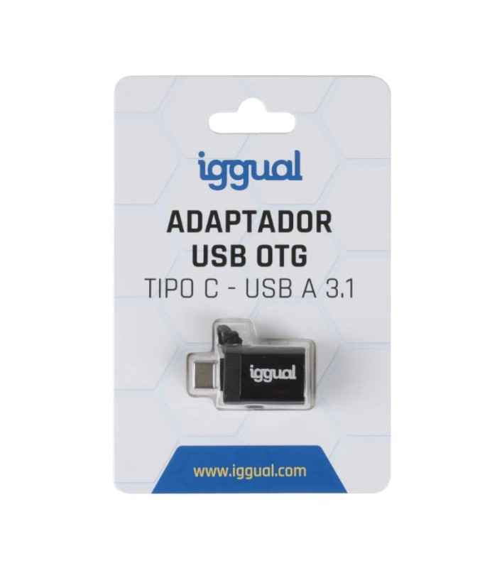 iggual Adaptador USB OTG tipo C a USB-A 3.1 negro
