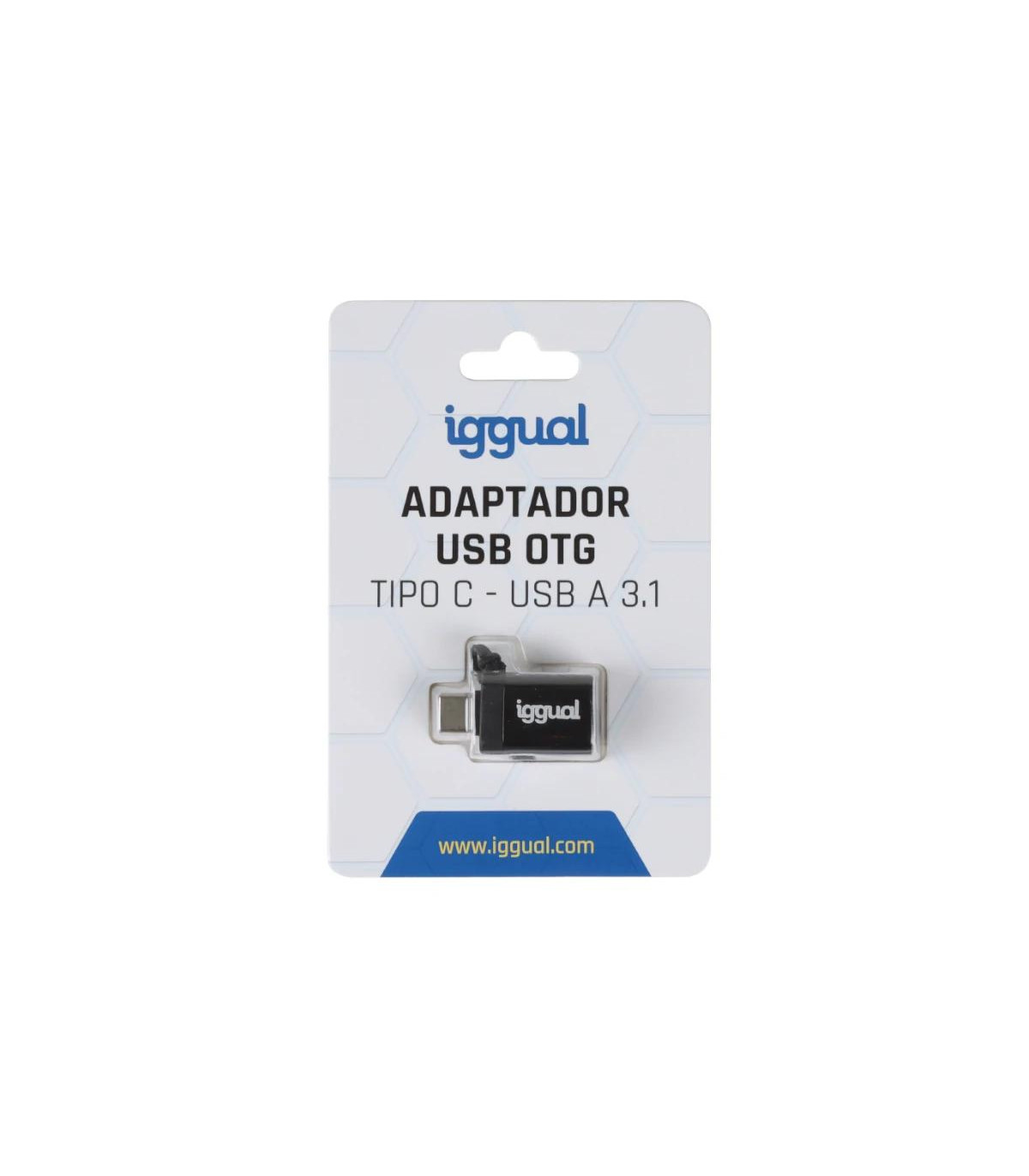 iggual Adaptador USB OTG tipo C a USB-A 3.1 negro