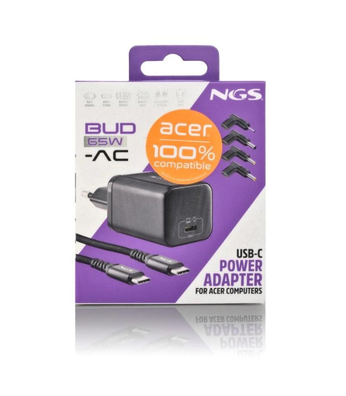 NGS PACK CARGA USBC 65W+CABL 1,5M+5 CLAVIJ ACER