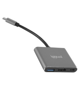 iggual Hub tipo C 3 en 1 HDMI USB3.0 PD100W