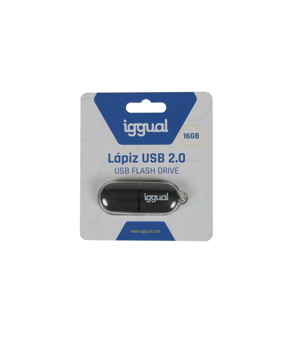 iggual Lápiz USB 2.0 16GB PEN16 negro con tapa
