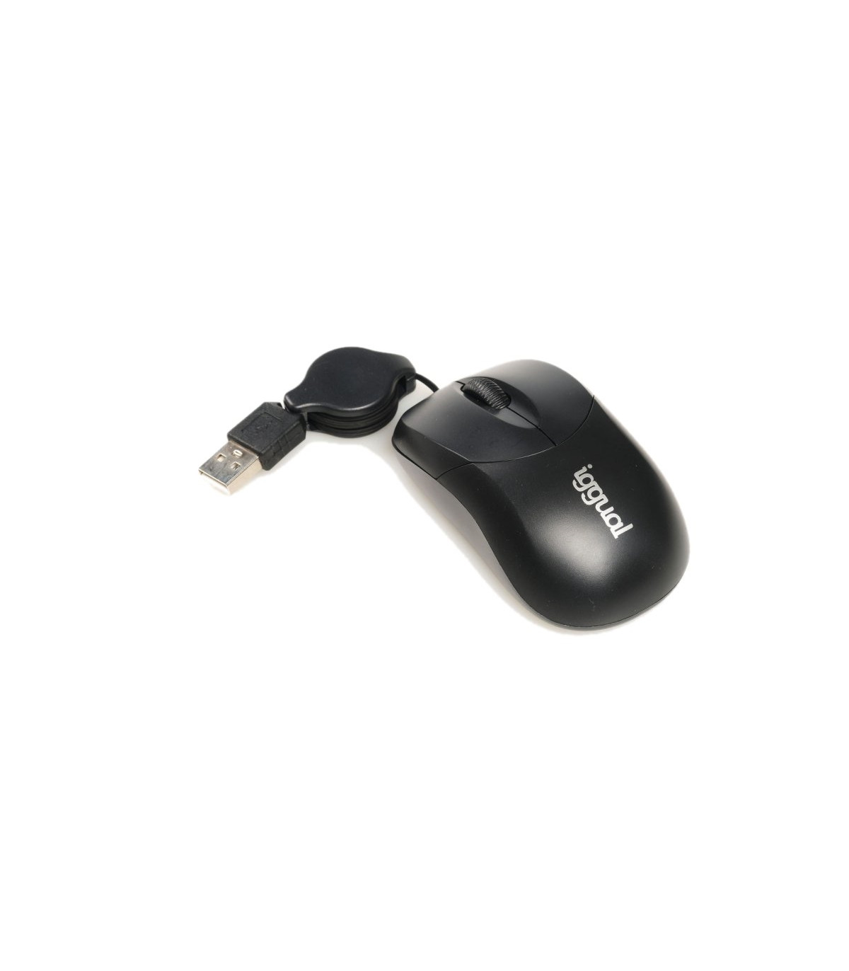 iggual Ratón retráctil COM-BASIC-800DPI negro