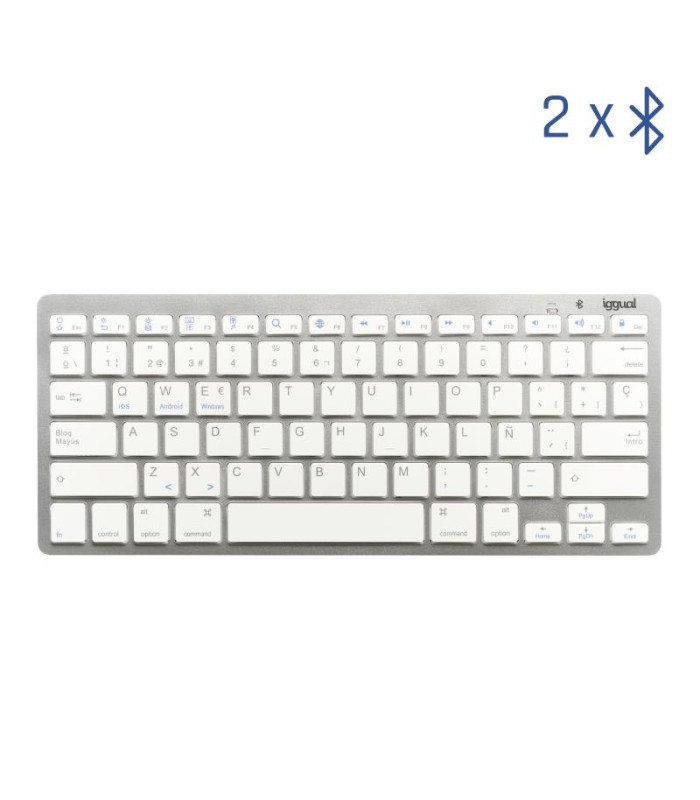 iggual Teclado Bluetooth Slim TKL-BT plata 2 canal