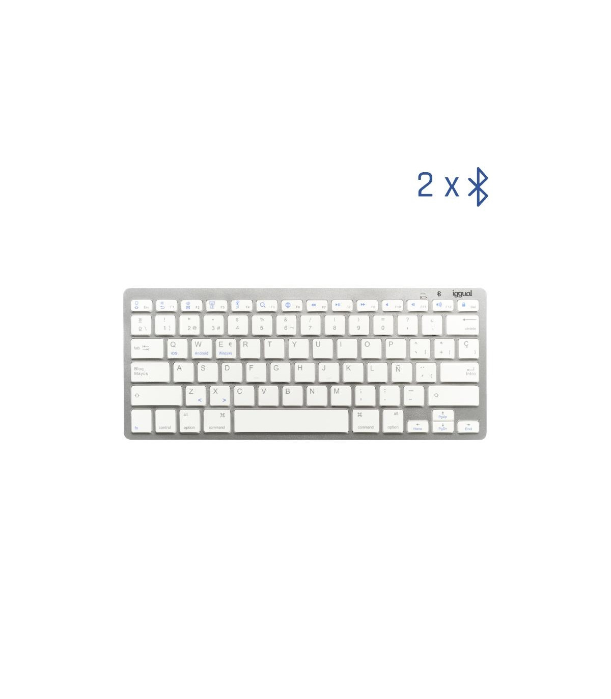 iggual Teclado Bluetooth Slim TKL-BT plata 2 canal