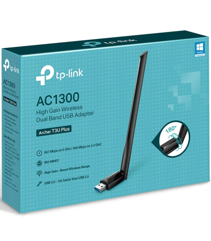 Adaptador usb 3.0 dual band ac1300 2.4 ghz y 5ghz tp - link