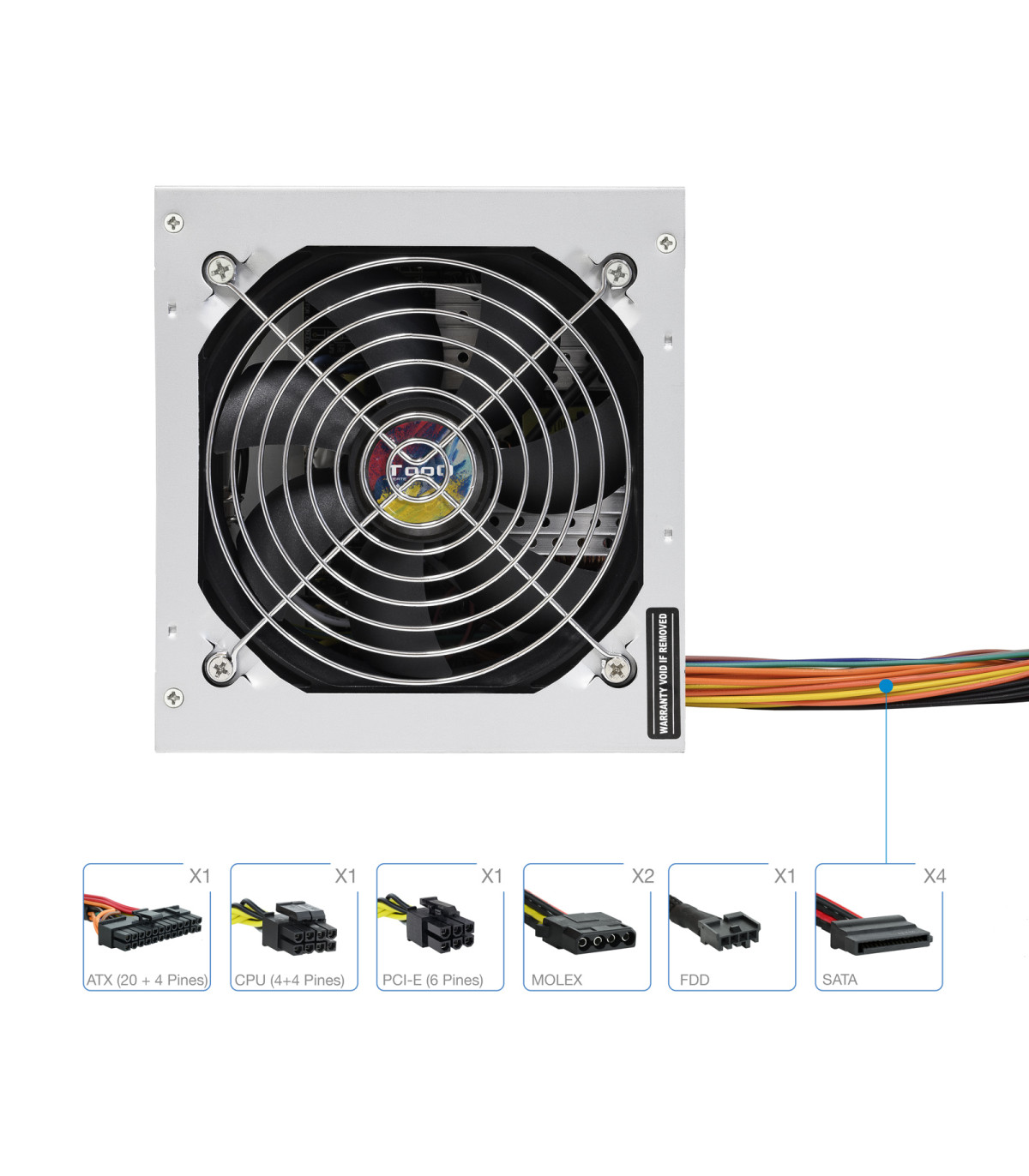 Fuente alimentacion tooq tqapolo - 500sp 500w pfc activo atx