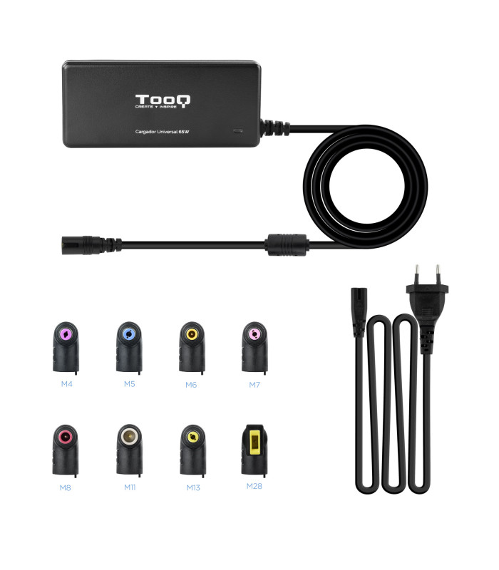 Cargador portatil universal tooq tqlc - 65bs02at 65w 1 x usb 8c negro