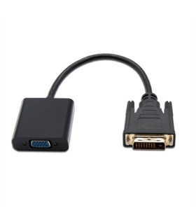 Cable nanocable conversor dvi 24+1 a vga macho - hembra 10cm negro