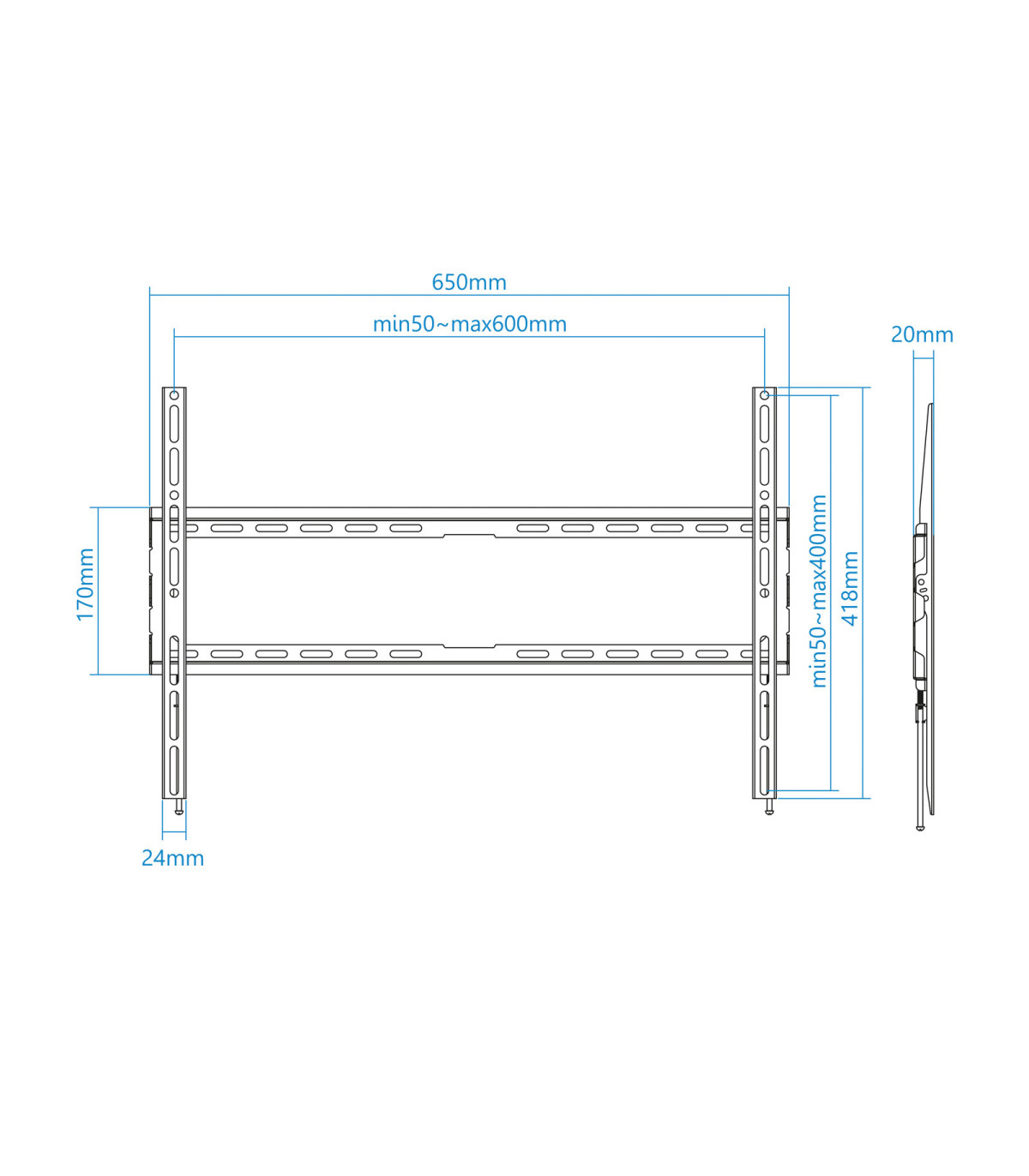 Soporte pared tv television monitor tooq lp1080f - b 37 pulgadas - 80 pulgadas carga maxima 45kg