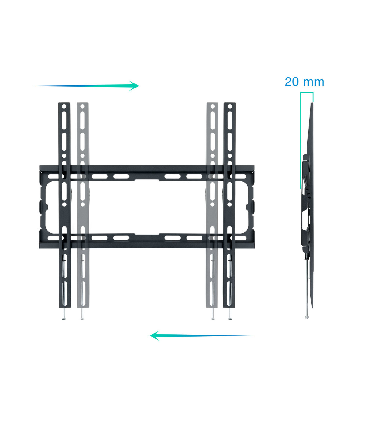 Soporte pared tv television monitor tooq lp1070f - b 32 pulgadas - 70 pulgadas carga maxima 45kg