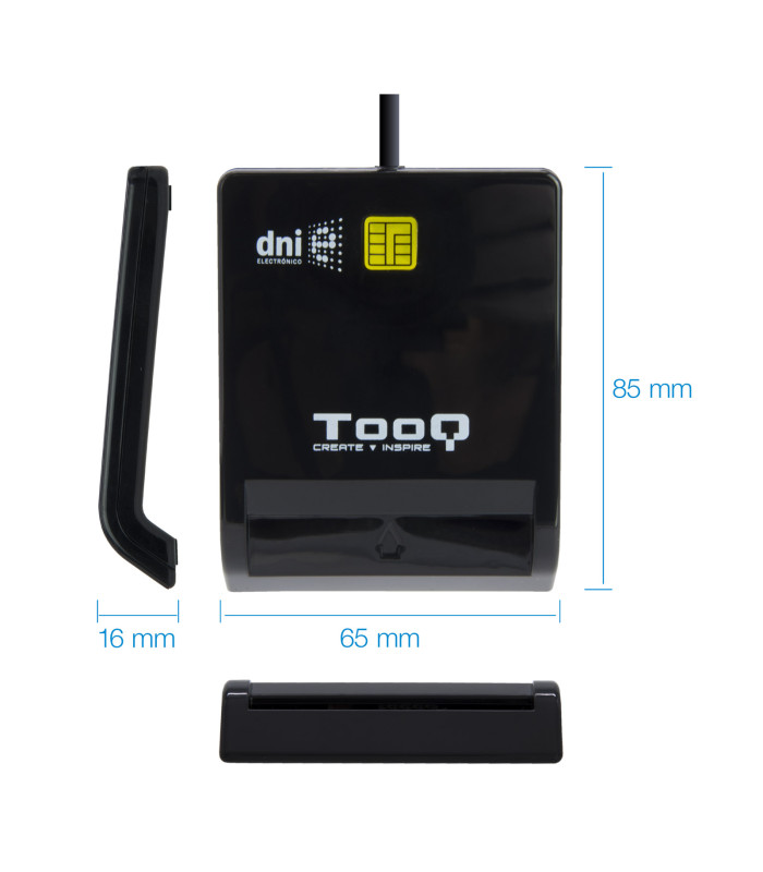 Lector de tarjetas dni tooq tqr - 210b usb 2.0 negro
