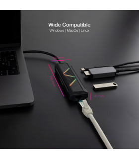 Hub nanocable 5 en 1 usb tipo c - usb - hdmi - rj45