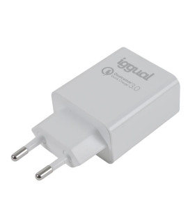 iggual Cargador 1xUSB carga rápida QC3.0 18W