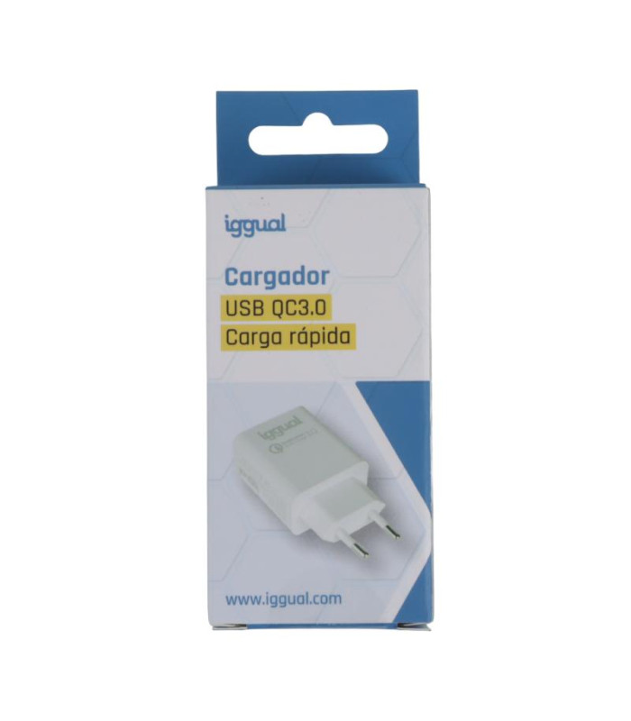 iggual Cargador 1xUSB carga rápida QC3.0 18W
