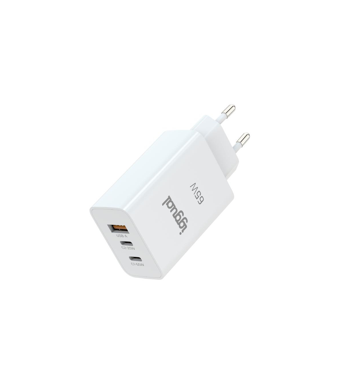 iggual Cargador triple USB-A + 2 x tipo C GaN 65W
