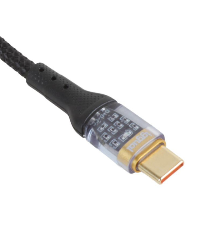 iggual Cable USB-C a tipo C 3A 100 cm trenzado LED