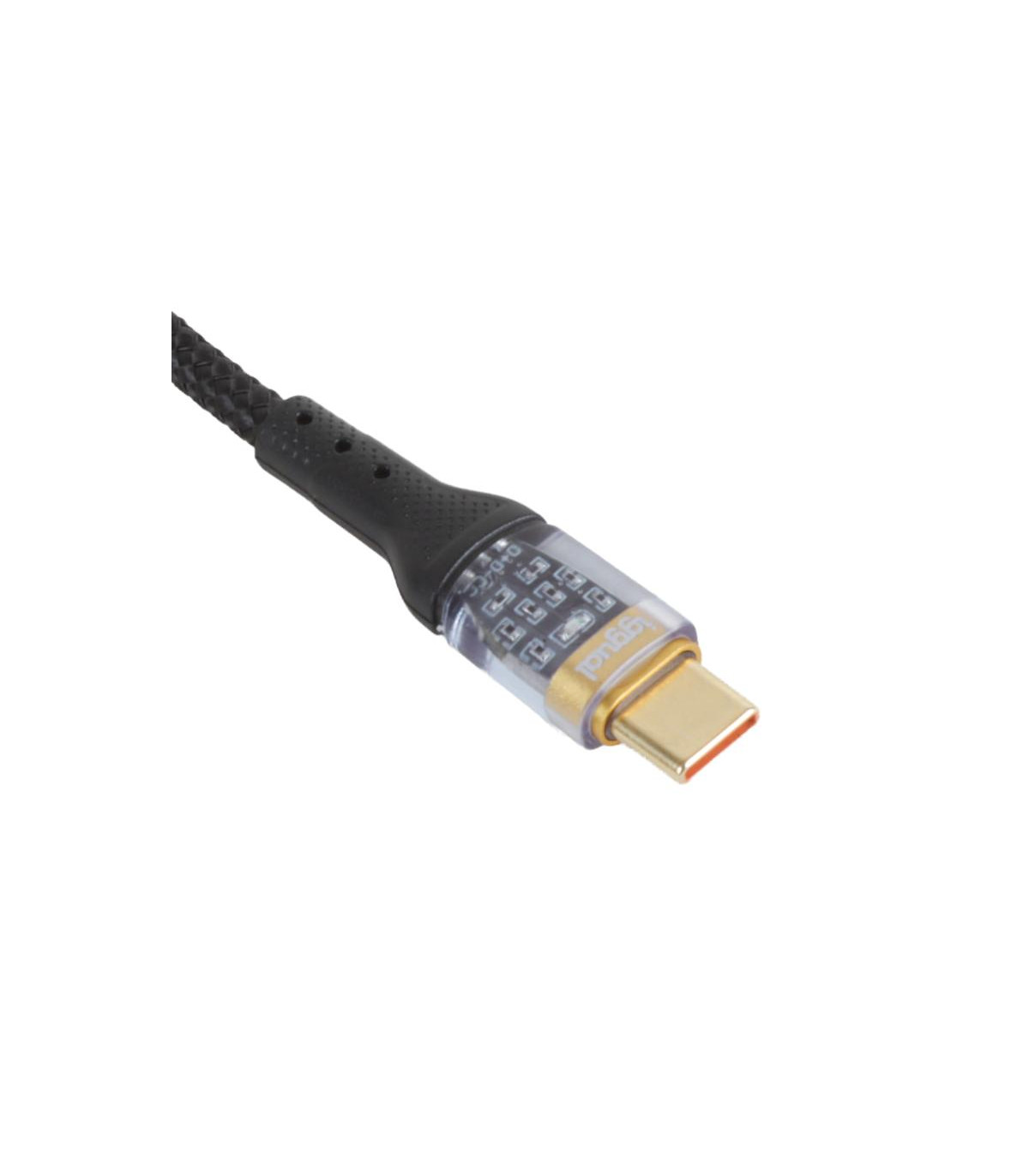 iggual Cable USB-C a tipo C 3A 100 cm trenzado LED