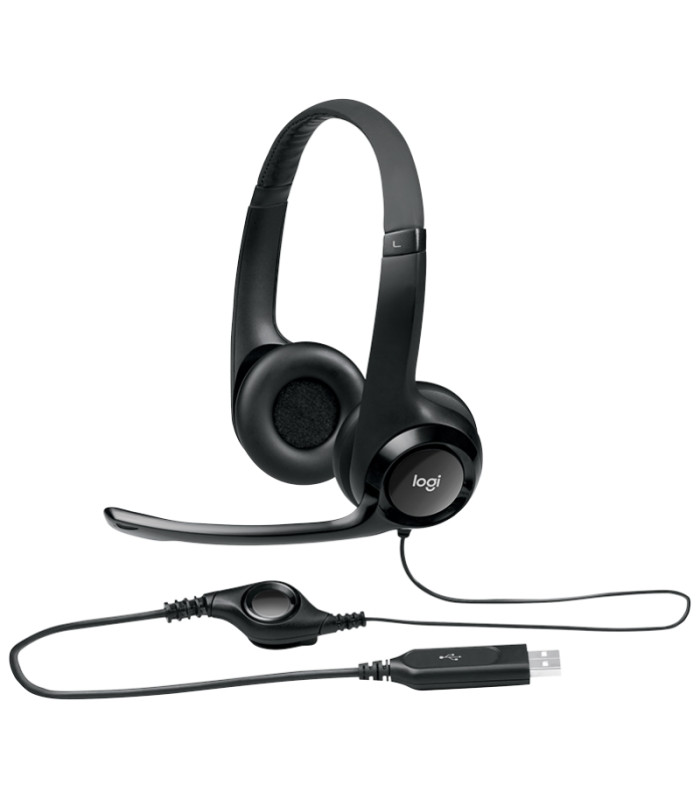 Logitech Auricular+Mic H390 USB Negro