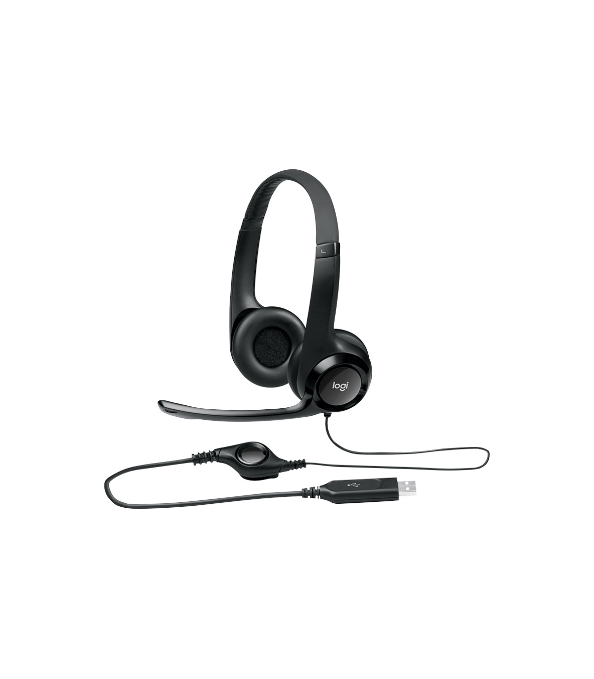 Logitech Auricular+Mic H390 USB Negro