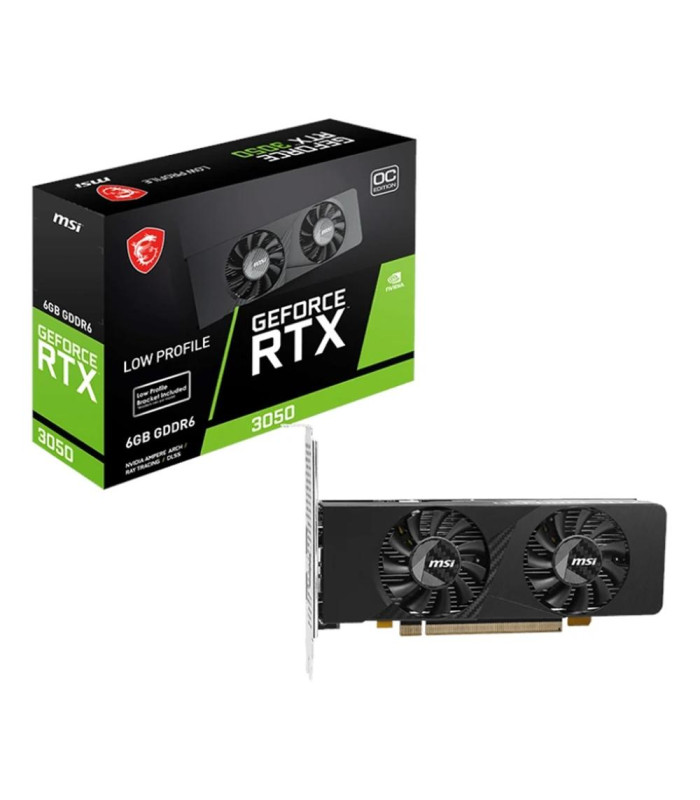 Tarjeta grafica msi rtx 3050 lp e 6gb oc gddr6 -  2x hdmi -  1x dp