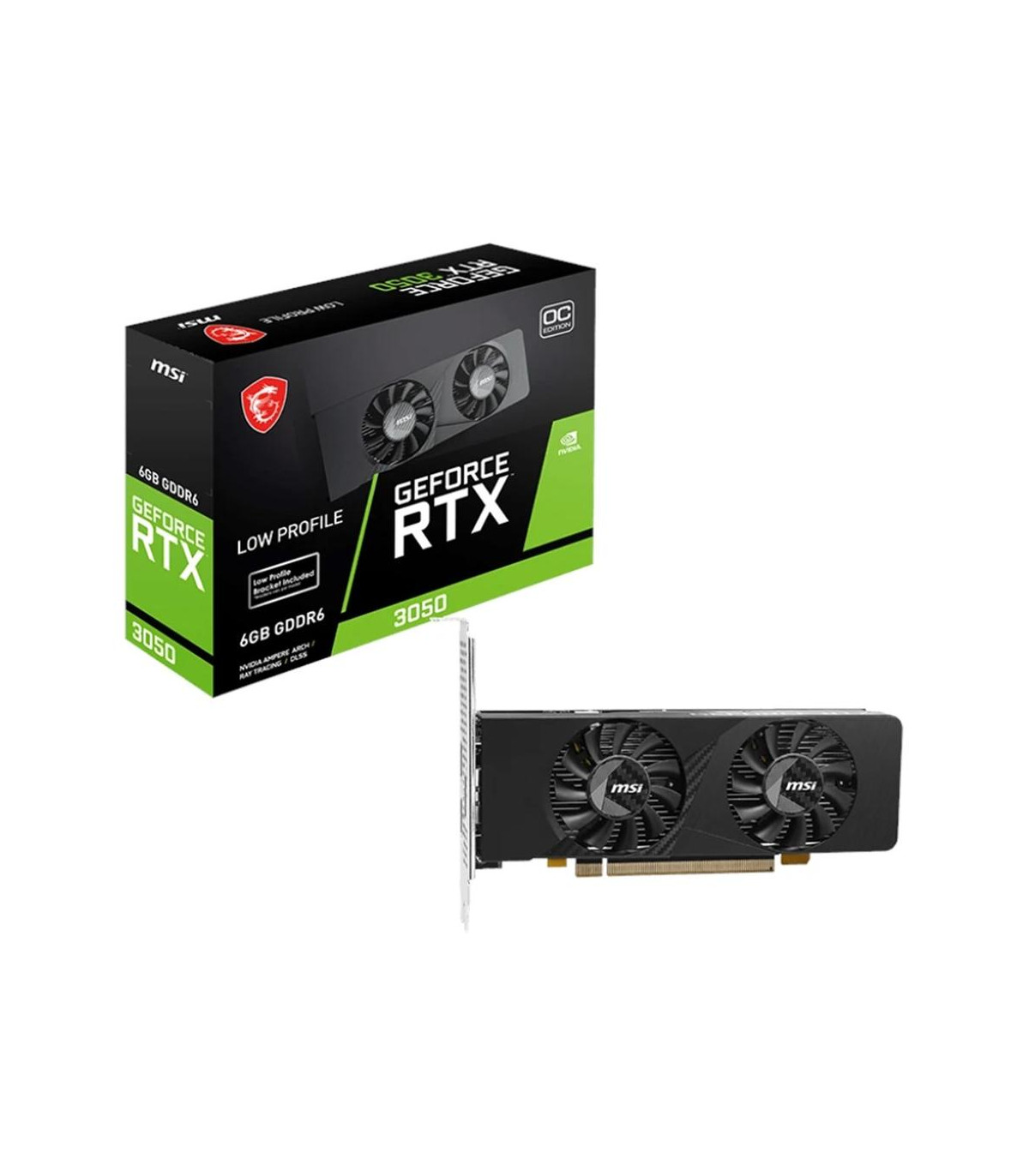 Tarjeta grafica msi rtx 3050 lp e 6gb oc gddr6 -  2x hdmi -  1x dp