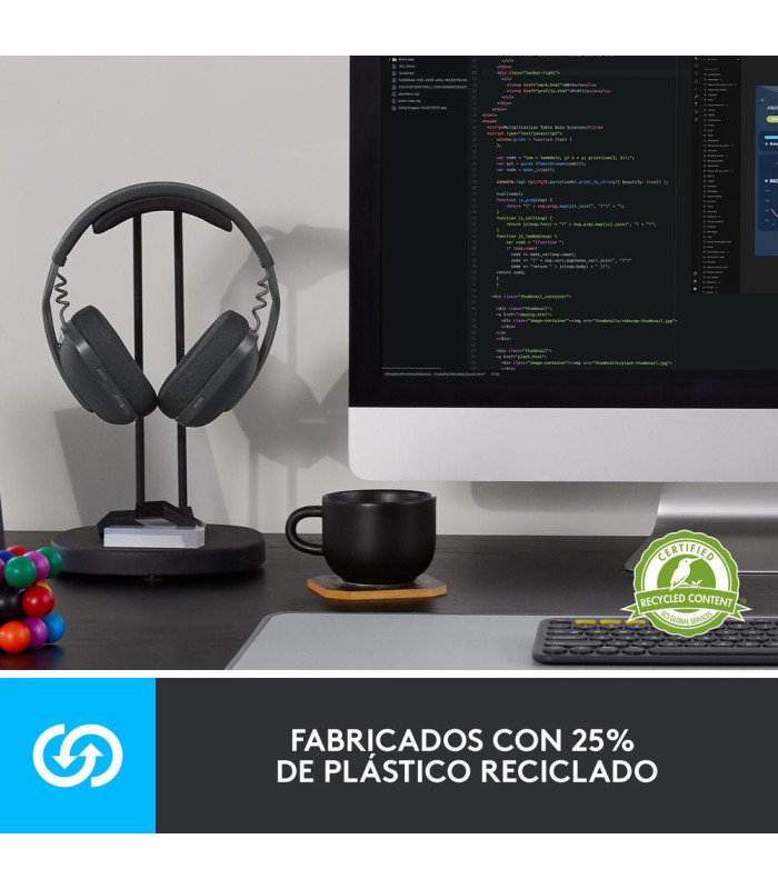 Auriculares logitech zone vibe 100 inalambrico negro