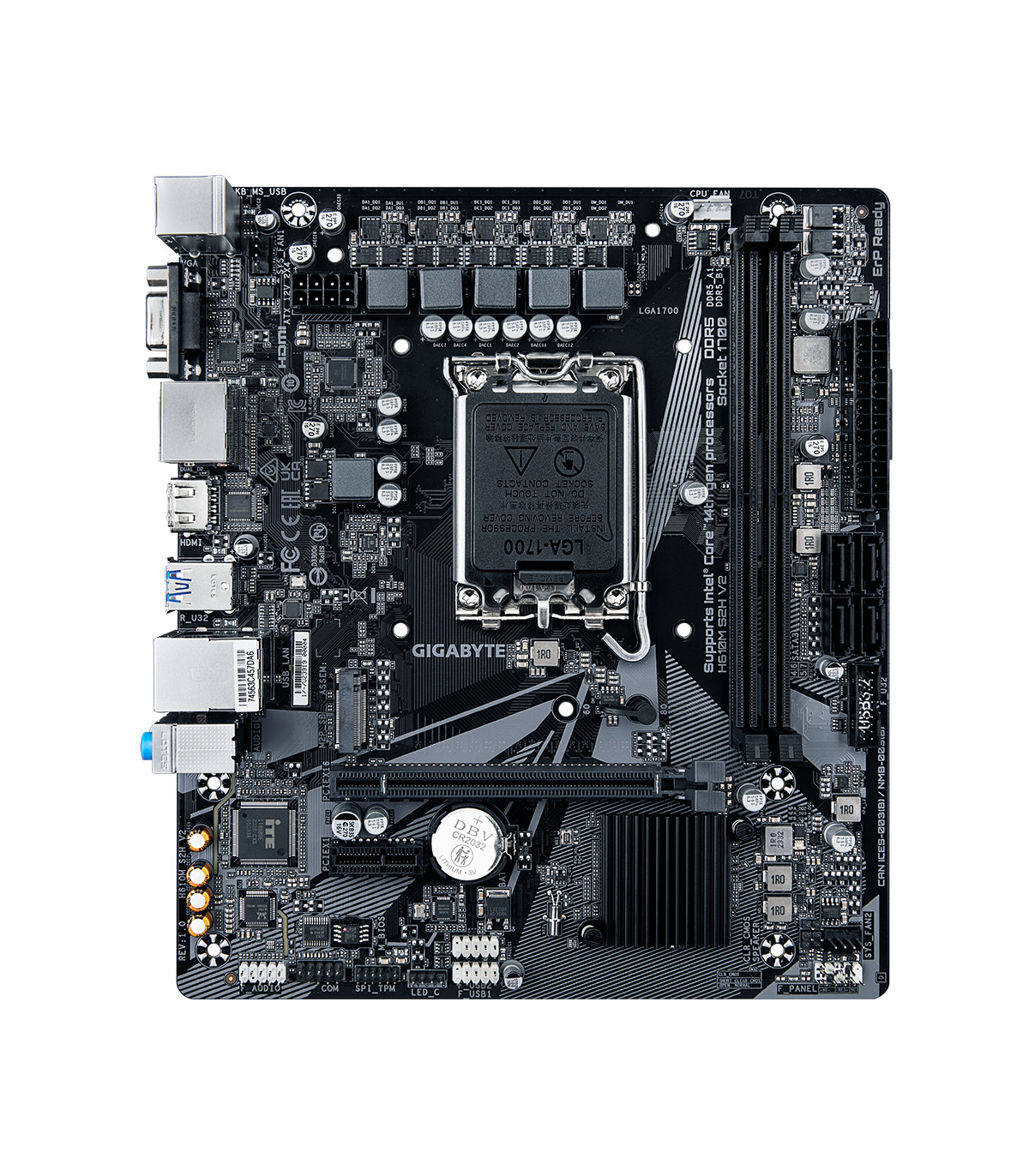 Placa base gigabyte h610m s2h v2 lga 1700 ddr5 microatx