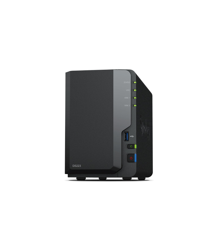Servidor nas synology disk station ds223 2bay 1.7 ghz qc 2gb ddr 4 1 x gbe 3x usb 3.2