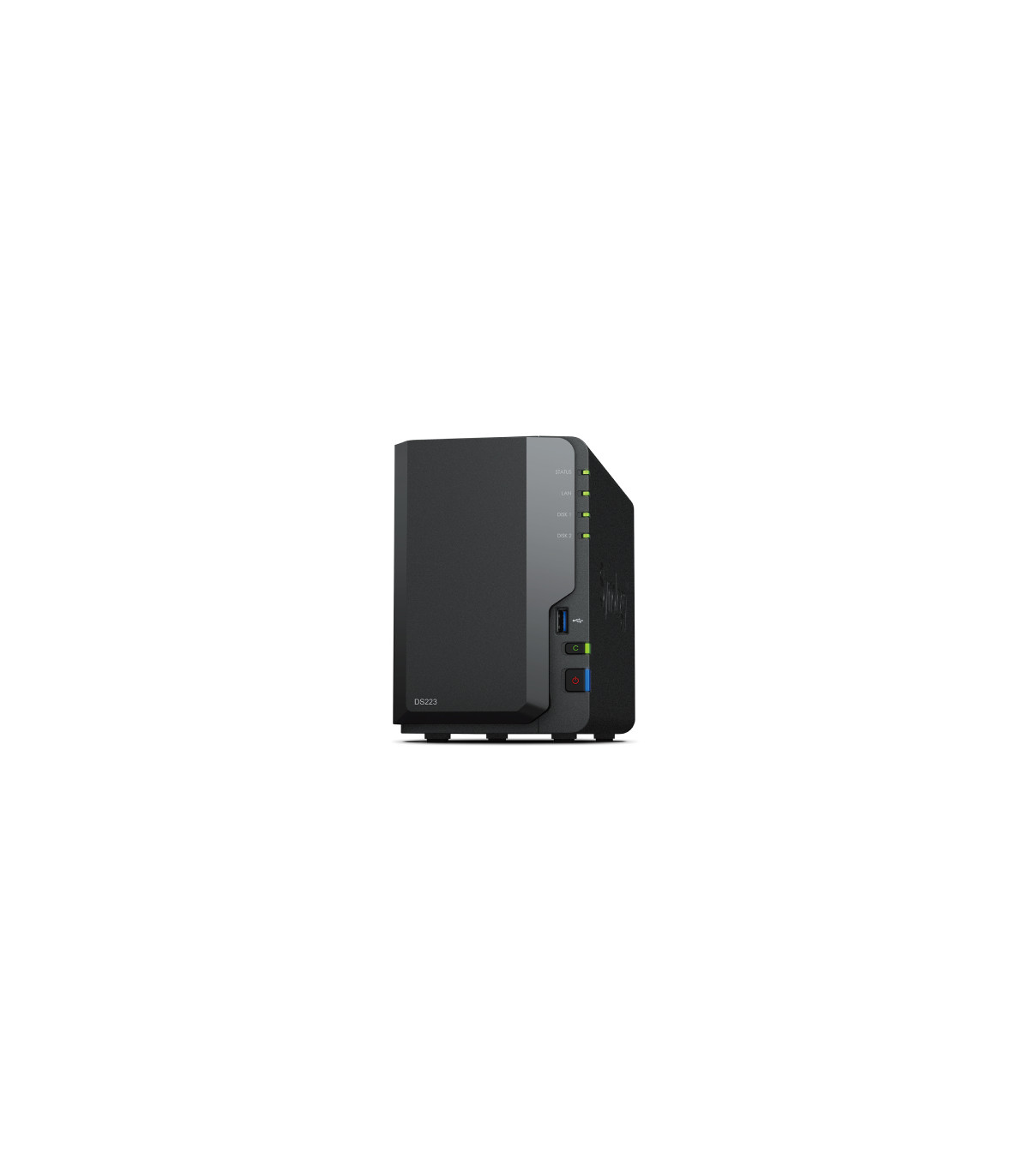 Servidor nas synology disk station ds223 2bay 1.7 ghz qc 2gb ddr 4 1 x gbe 3x usb 3.2