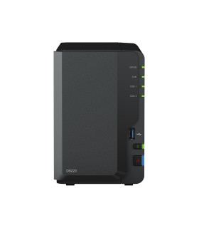 Servidor nas synology disk station ds223 2bay 1.7 ghz qc 2gb ddr 4 1 x gbe 3x usb 3.2
