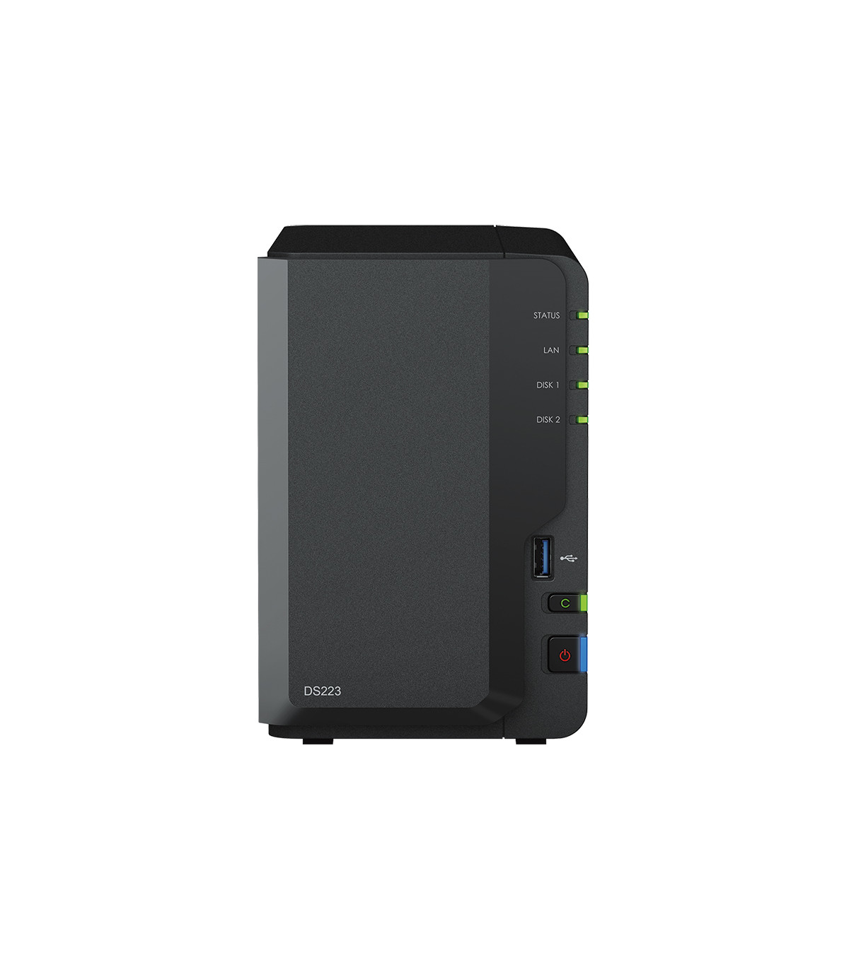 Servidor nas synology disk station ds223 2bay 1.7 ghz qc 2gb ddr 4 1 x gbe 3x usb 3.2