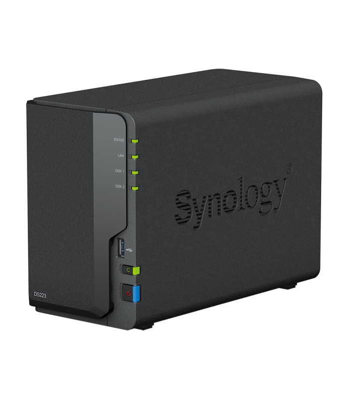 Servidor nas synology disk station ds223 2bay 1.7 ghz qc 2gb ddr 4 1 x gbe 3x usb 3.2