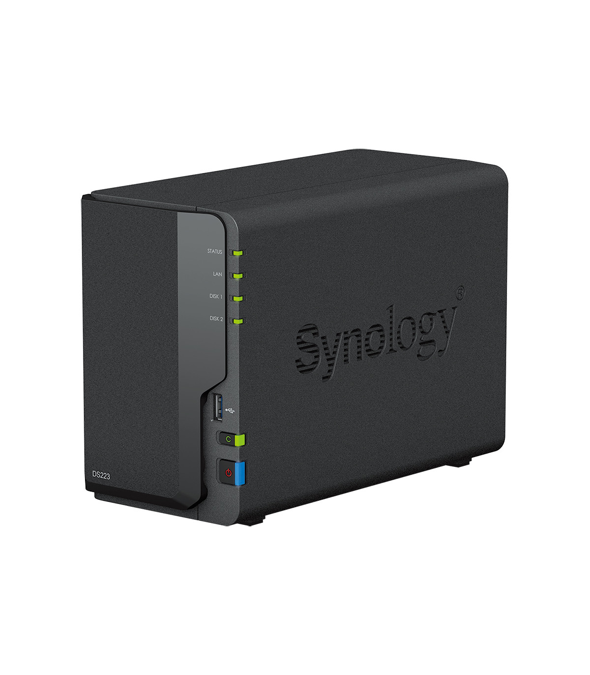 Servidor nas synology disk station ds223 2bay 1.7 ghz qc 2gb ddr 4 1 x gbe 3x usb 3.2