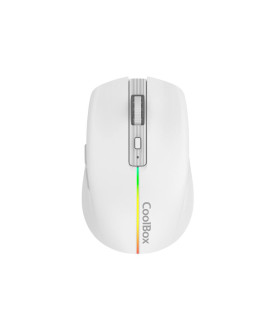 Mouse raton coolbox gaming  w01 blanco 1600 dpi inalambrico recargable