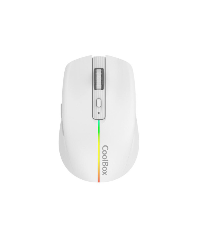 Mouse raton coolbox gaming  w01 blanco 1600 dpi inalambrico recargable
