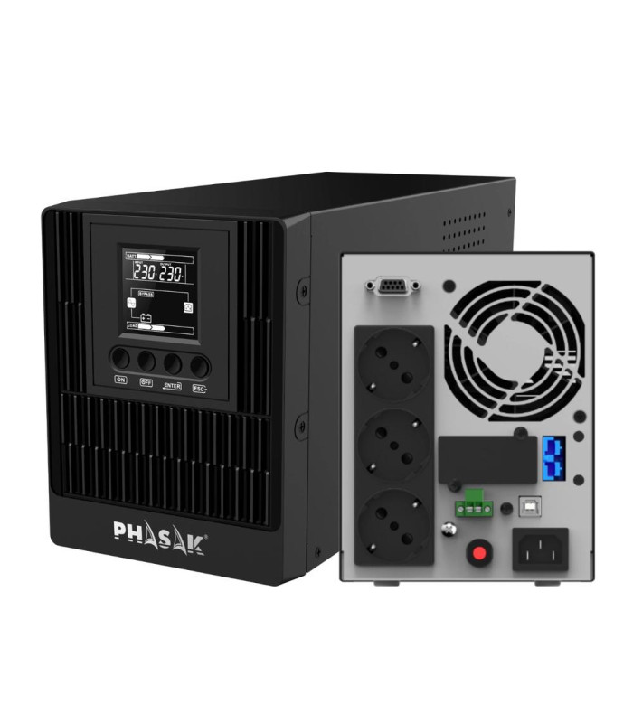 Sai ups phasak 1000va smart pro online 3xschuko ph 9210