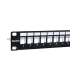 Panel frontal rack 19 pulgadas phasak para 24 conectores 1u con org. de cables ftp negro