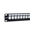 Panel frontal rack 19 pulgadas phasak para 24 conectores 1u con org. de cables ftp negro