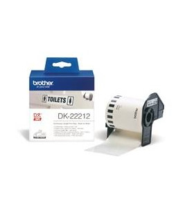 Etiquetas cinta continua brother pelicula plastica blanca dk22212 29mmx30.48 ql - 1050 -  ql - 1050n ql - 1060n ql - 500 ql - 50