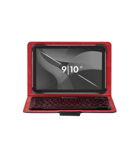 Funda universal phoenix para tablet hasta 10 pulgadas universal teclado bluetooth roja