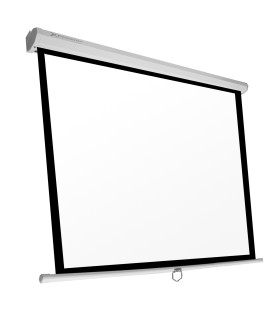 Pantalla manual videoproyector pared y techo phoenix 80´´ 1.4m x 1.4m ratio 1:1 - 16:9 - 4:3 posicion ajustable  - carcasa blanc