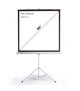 Pantalla trípode proyección 80 pulgadas