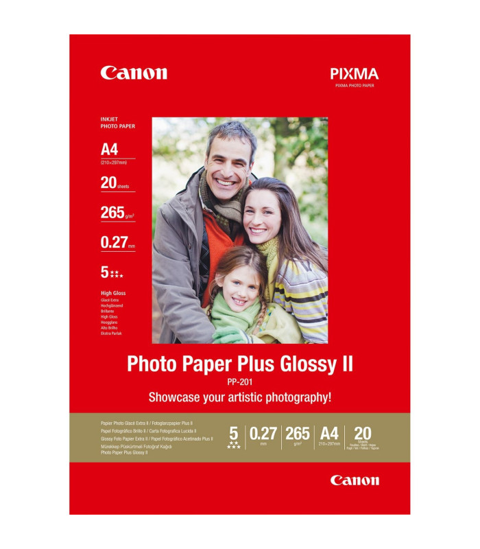 Papel fotografico canon 2311b019 brillo ii plus pp - 201 a4 -  20 hojas
